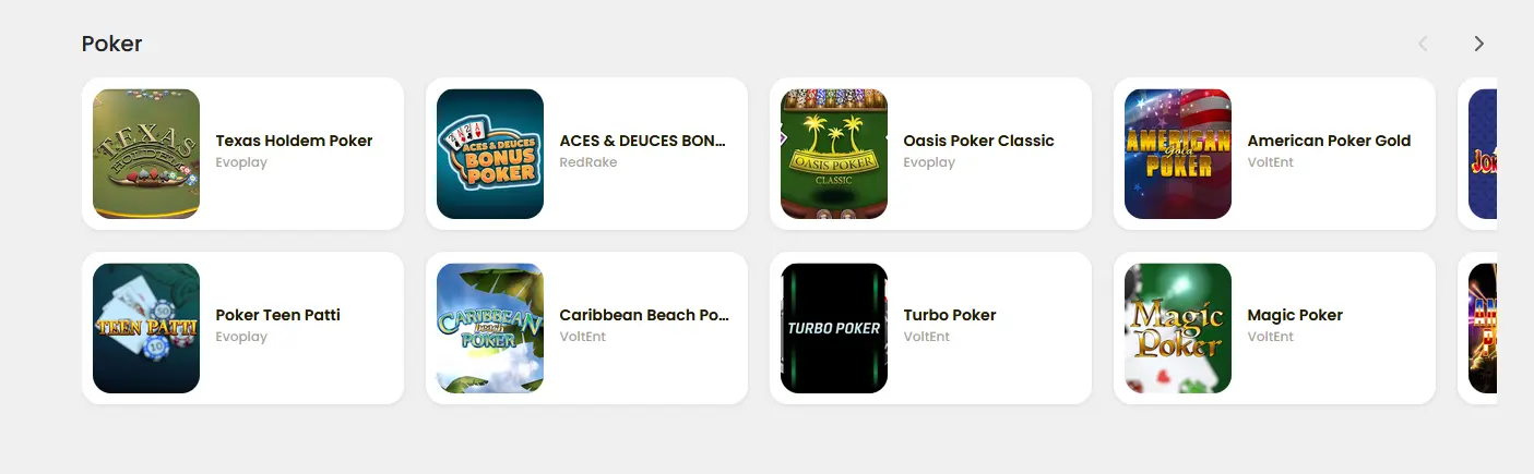 Live-Poker-Tisch bei Orozino Casino